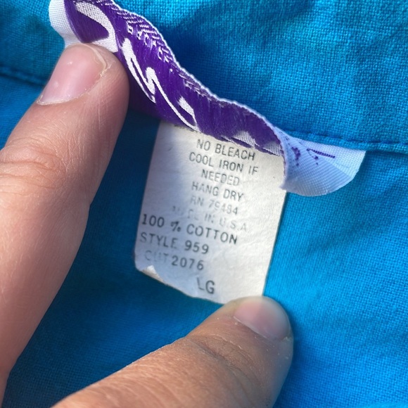 Vintage Sassa Western Frill Button Down Top - Size Large - Picture 7 of 11